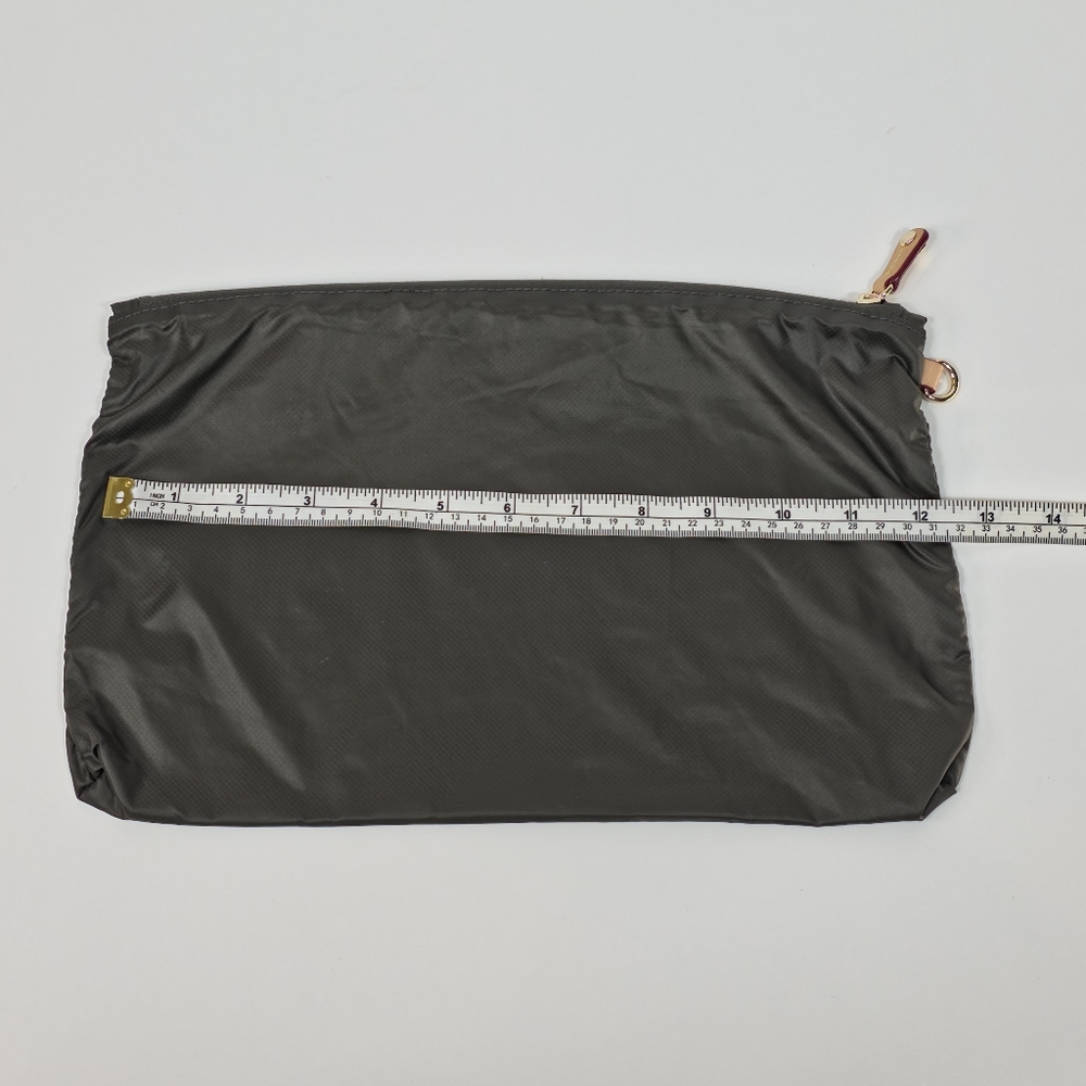 MZ Wallace Bag Insert Accessory Pouch 12"x8" Gray Olive Detachable Zip Case - Picture 7 of 8